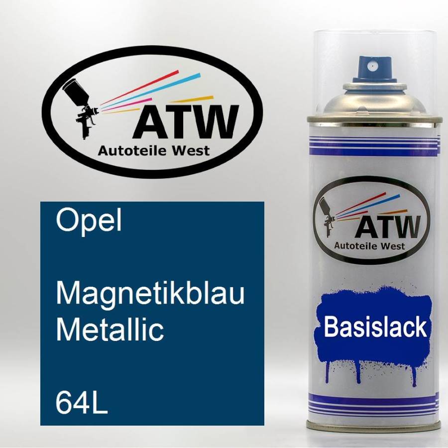 Opel, Magnetikblau Metallic, 64L: 400ml Sprühdose, von ATW Autoteile West.